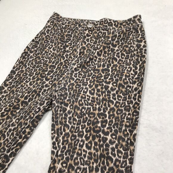 WE THE FREE People Wide Flare Jean Women 29 Reg (26x30) Leopard Print Stretch - Picture 5 of 16